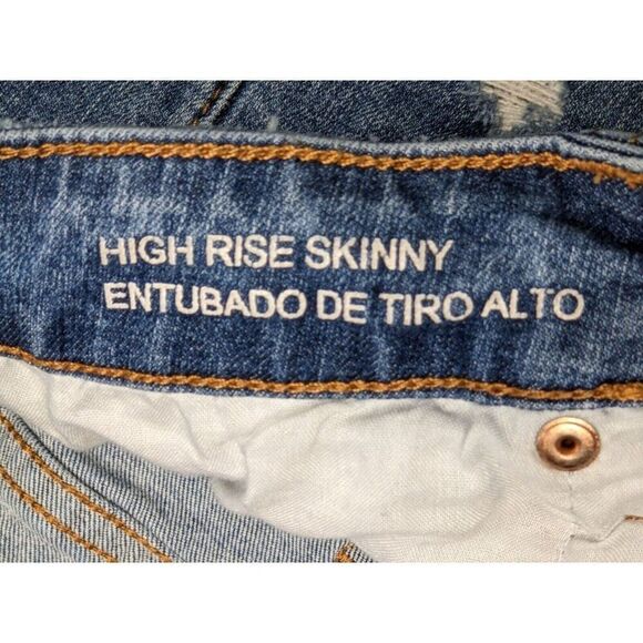(3/$35) Wild Fable Size 4 Distressed High Rise Skinny Cropped Denim Blue Jeans - Picture 5 of 11